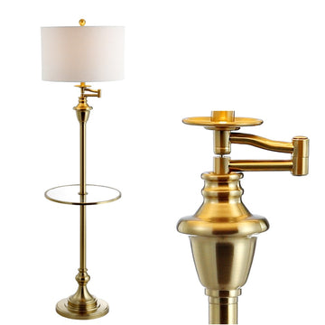 Cora 60" Metal/Glass LED Side Table and Floor Lamp - JONATHAN Y